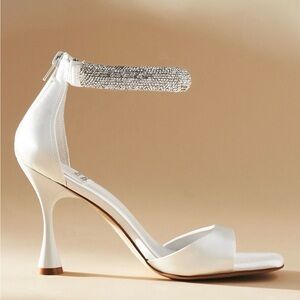 Elegant White and Silver Women's Heels